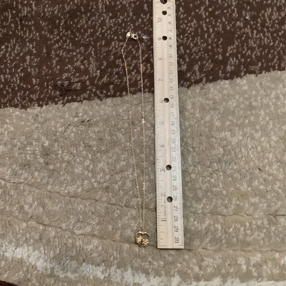 Goldtone Heart and Rose Necklace - Picture 3 of 6